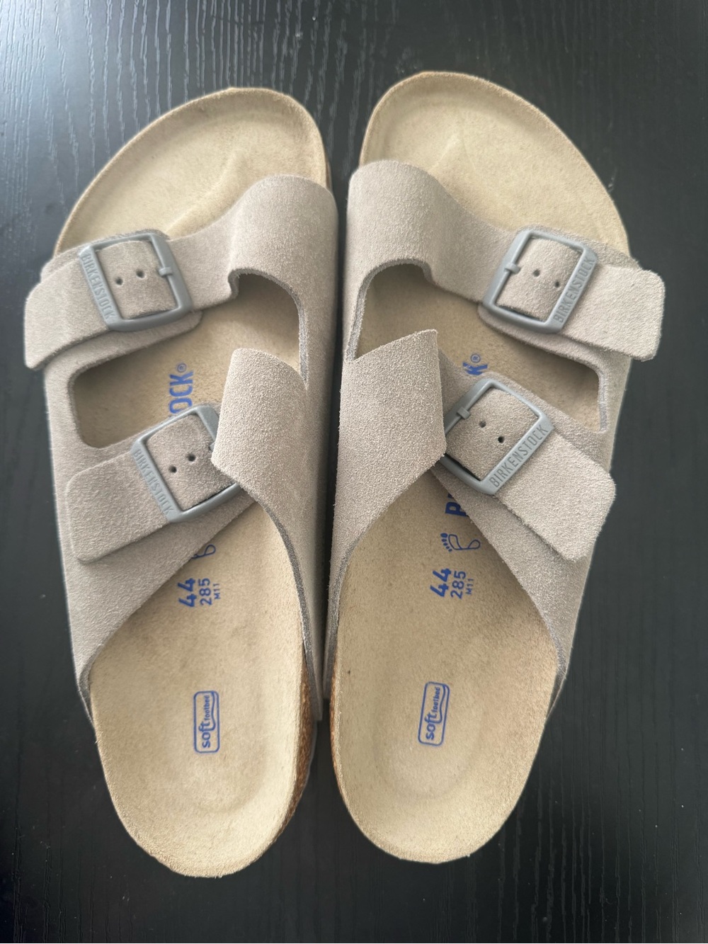 Birkenstock Kids Taupe Suede Two-Strap Slide Sandals
